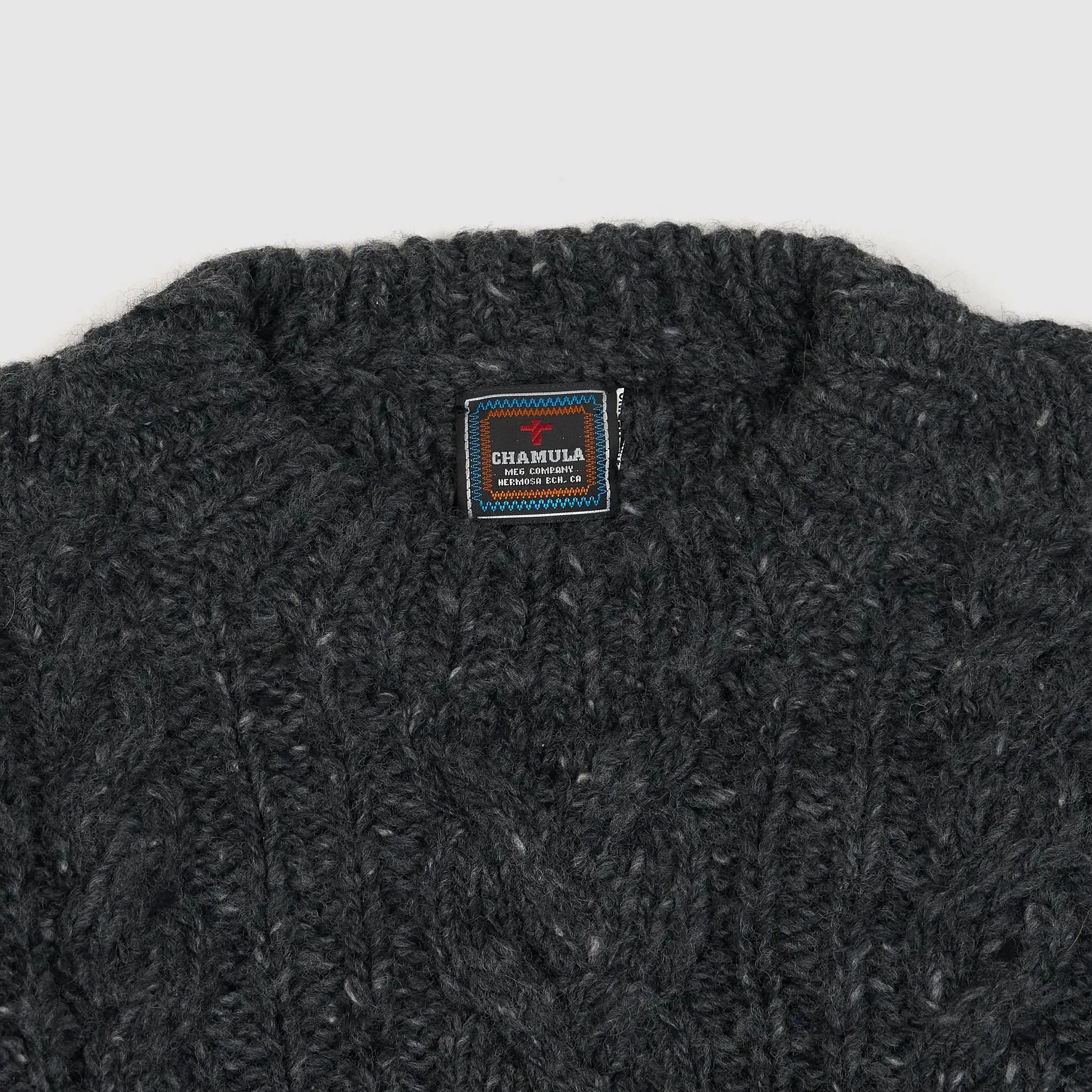 Chamula Cable Knit Fisherman Crew Neck Pullover