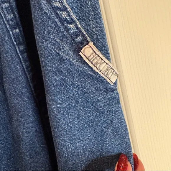 Cherokee Vintage  Full Button Down Denim Midi Skirt with Pockets Size 10