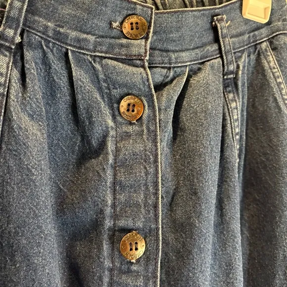 Cherokee Vintage  Full Button Down Denim Midi Skirt with Pockets Size 10