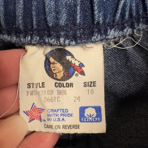 Cherokee Vintage  Full Button Down Denim Midi Skirt with Pockets Size 10