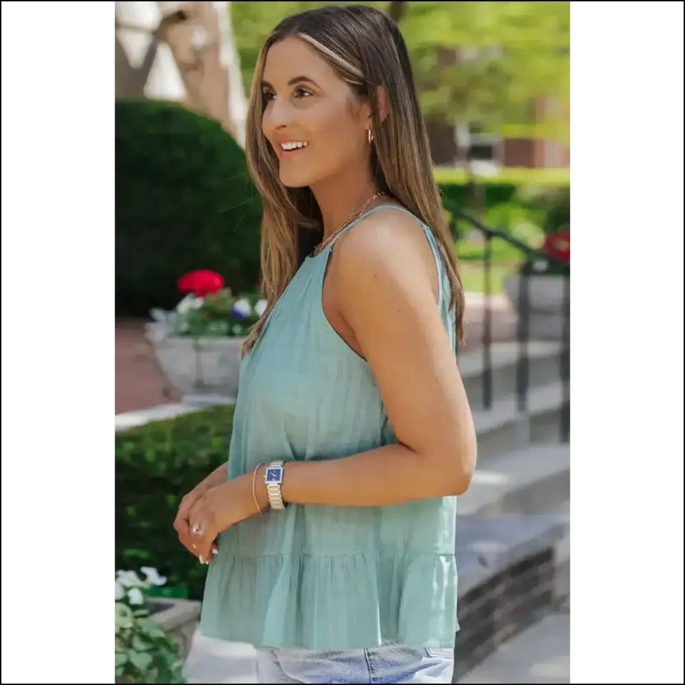Chic Round Neck Tied Peplum Cami