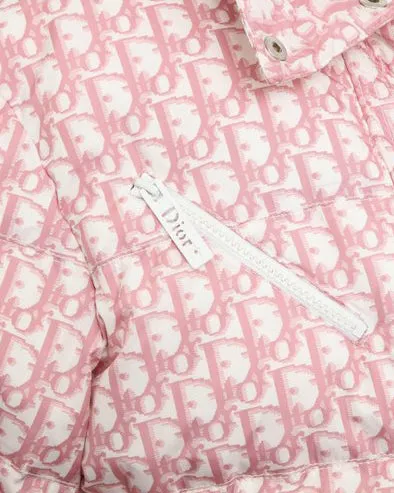 Christian Dior Pink Trotter Logo Puffer jacket