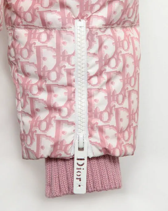 Christian Dior Pink Trotter Logo Puffer jacket