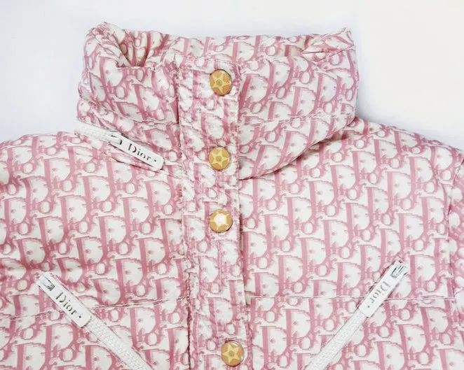 Christian Dior Pink Trotter Logo Puffer jacket