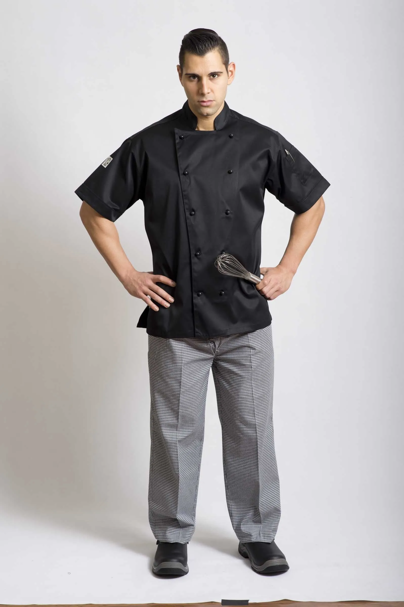 Classic Black Short Sleeve Chef Jacket