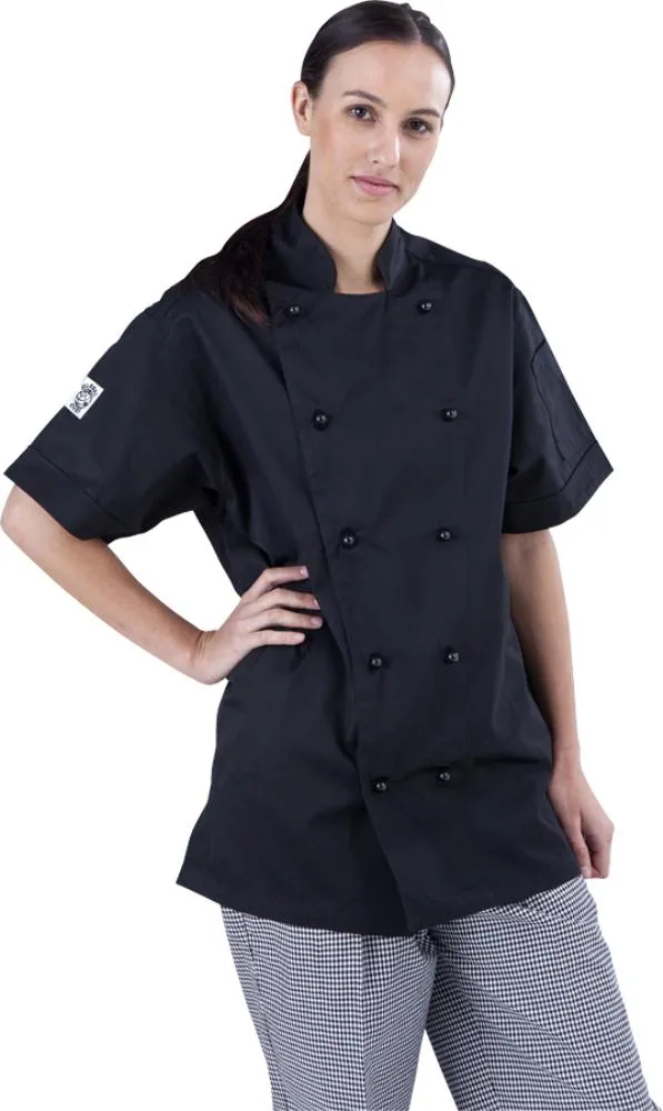 Classic Black Short Sleeve Chef Jacket