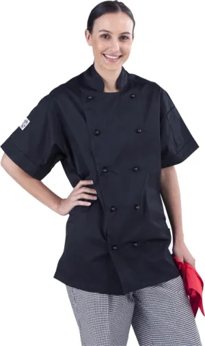 Classic Black Short Sleeve Chef Jacket