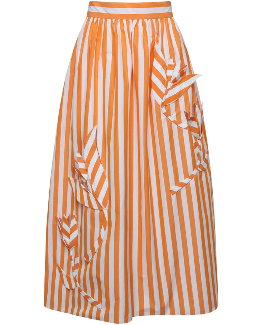 Clementine and White Stripe Aline Skirt