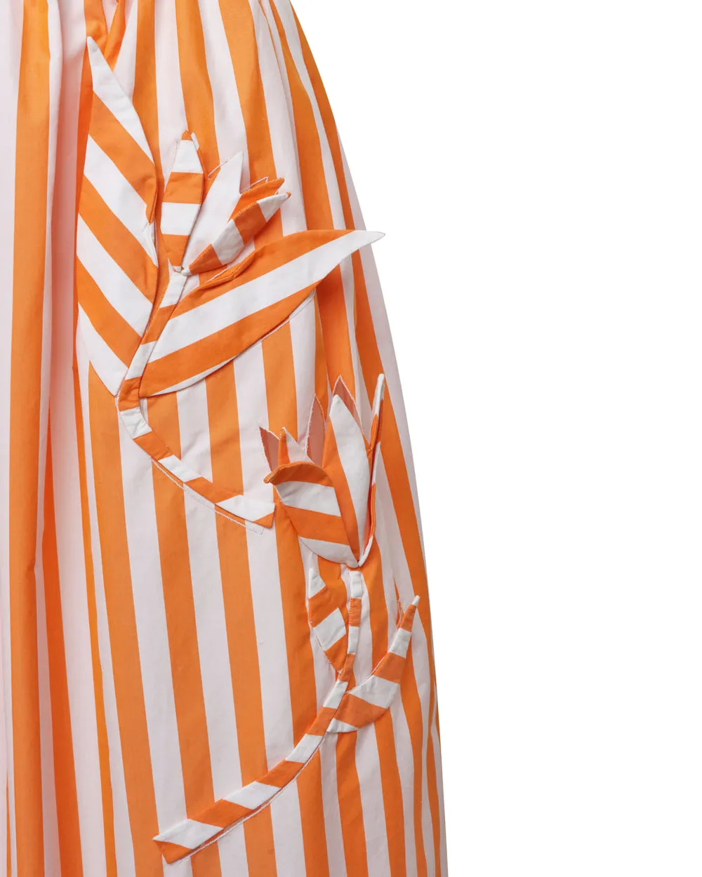 Clementine and White Stripe Aline Skirt