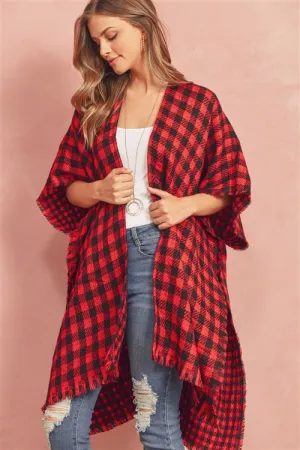 Colette Cutie Vintage Red Plaid Kimono