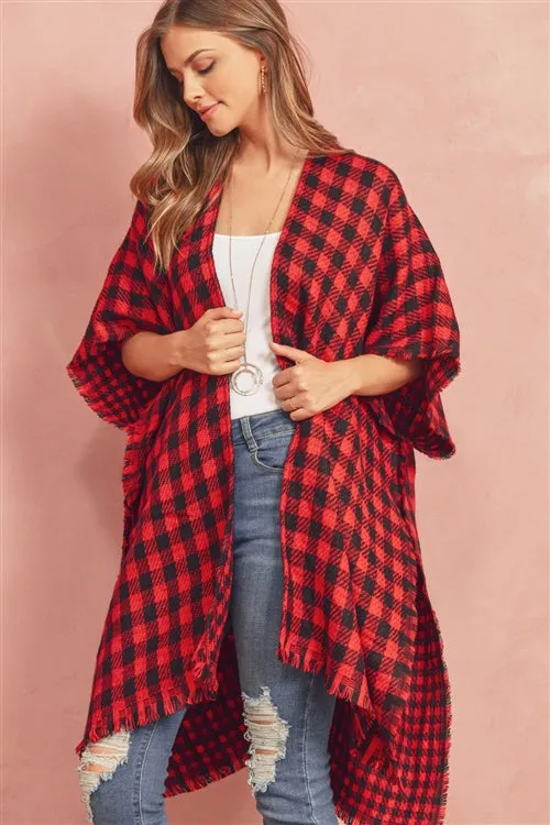 Colette Cutie Vintage Red Plaid Kimono