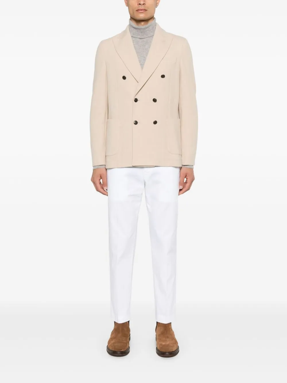 Cotton double-breasted jacket