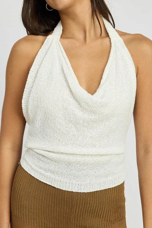 Cowl Neck Halter Top