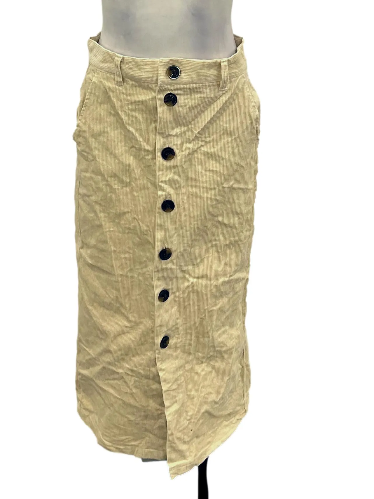 Cream Corduroy Skirt