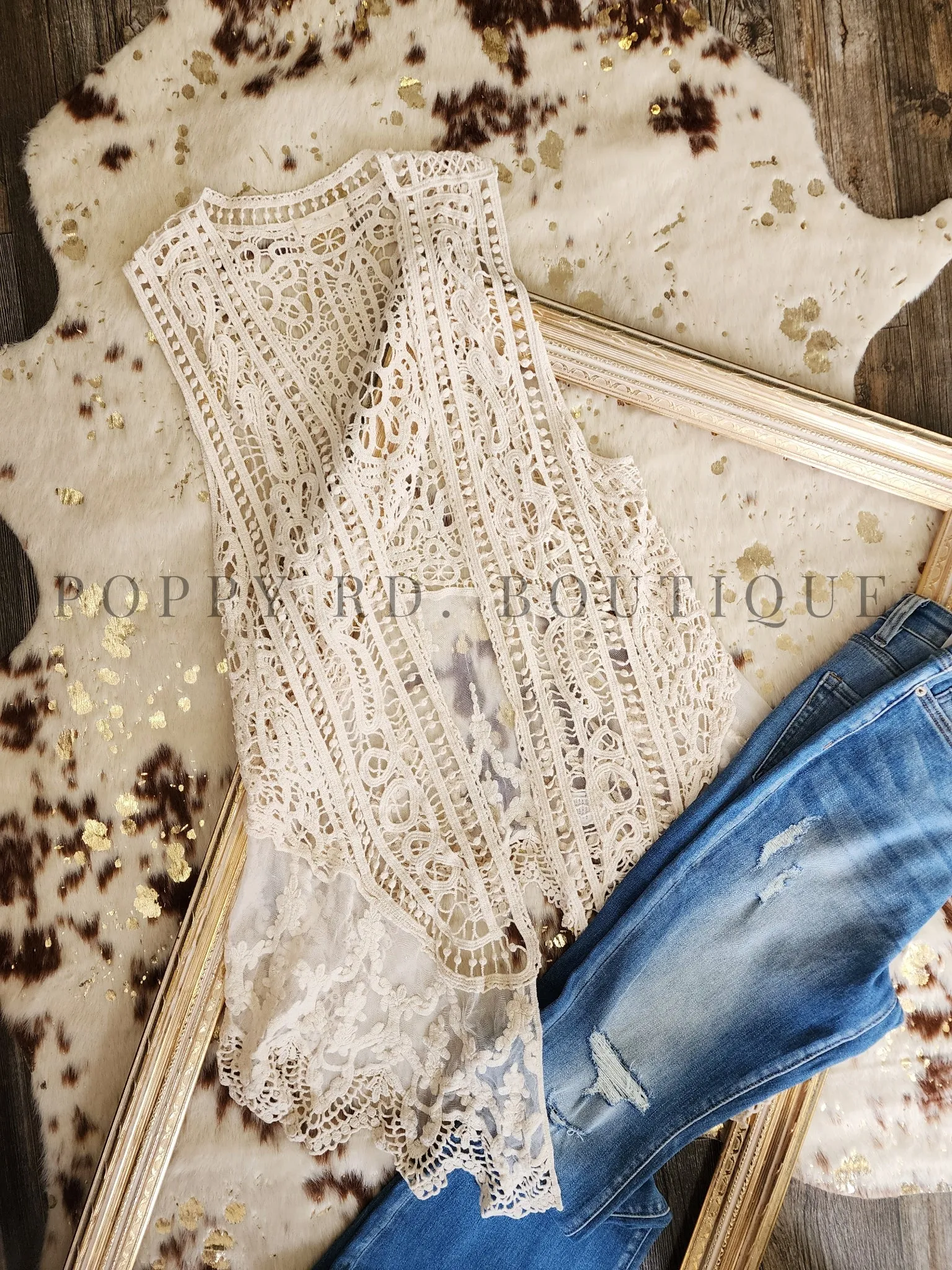 Crochet Lace Kimono Vest *