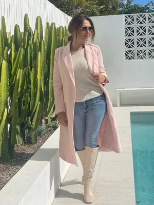 Double Breasted Coat - Blush