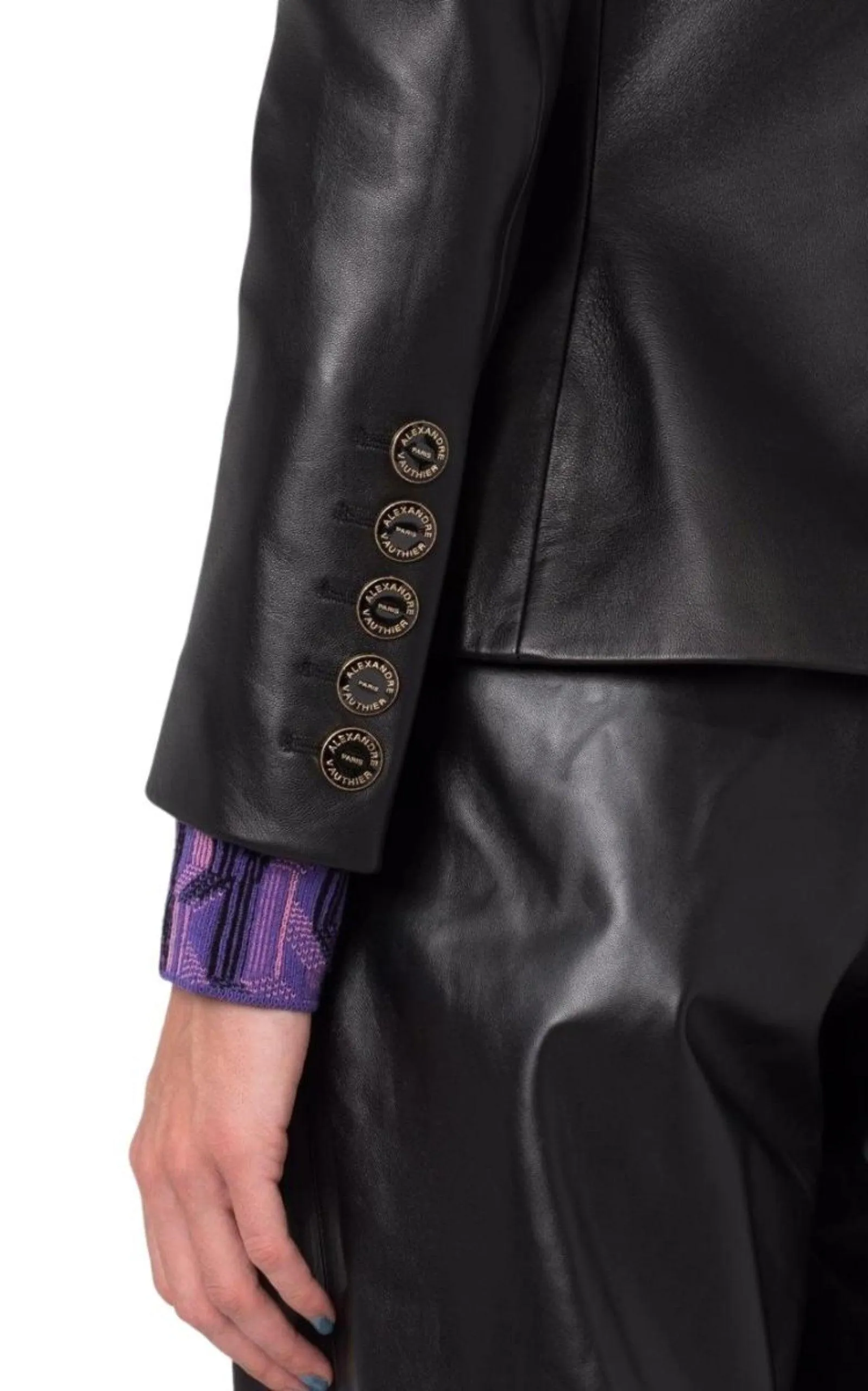 Double-breasted Leather Blazer
