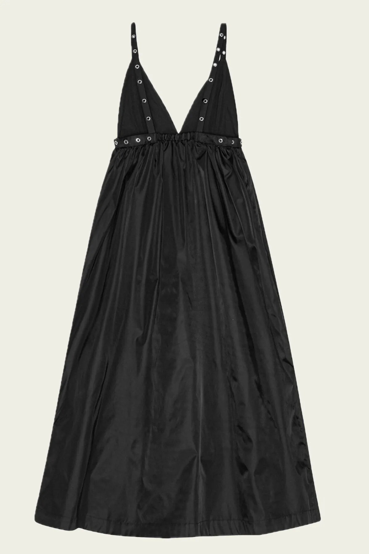 Duchesse Nylon Strap Dress in Black
