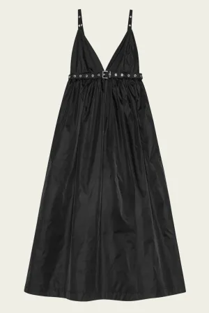 Duchesse Nylon Strap Dress in Black