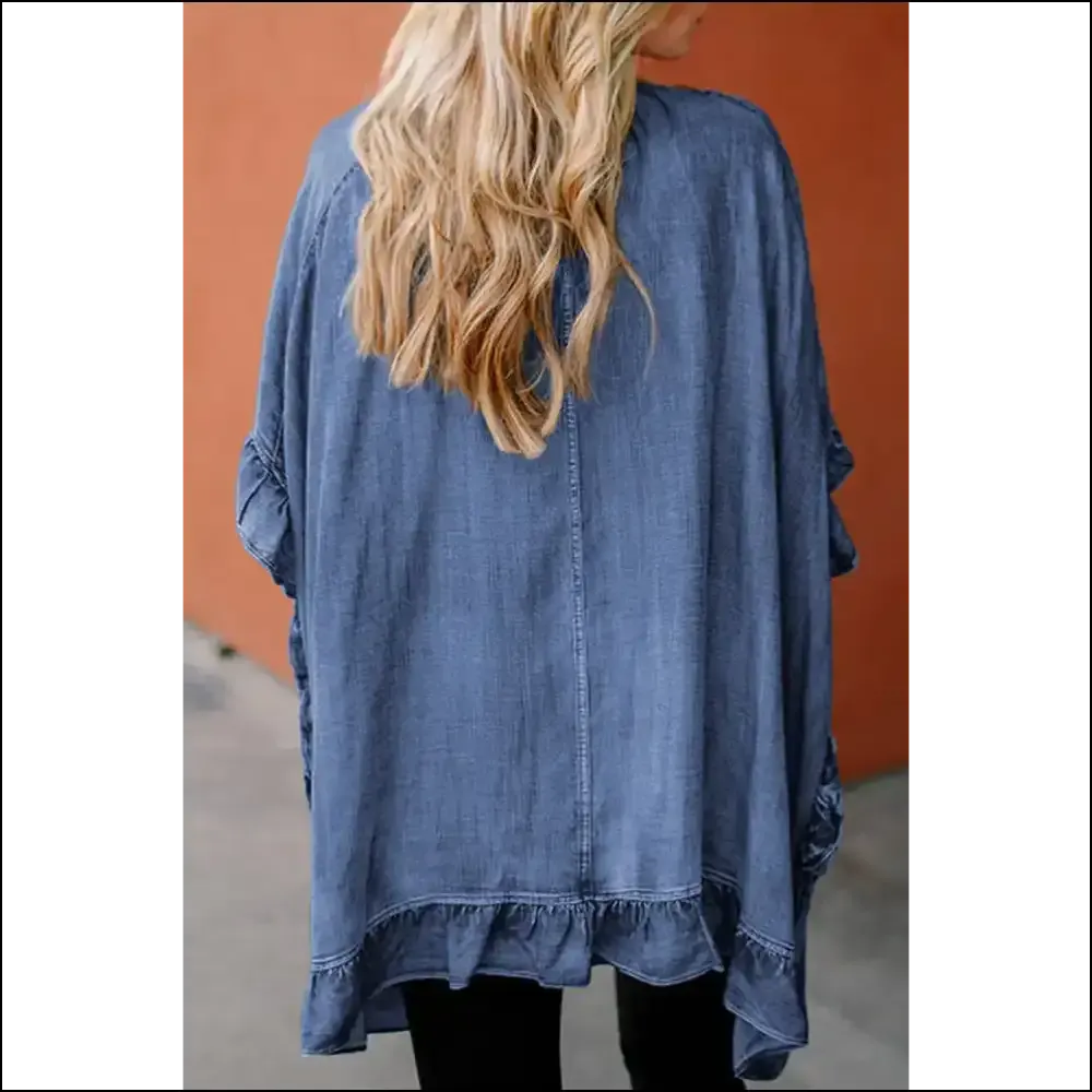 Dusk Blue Ruffle Edge Chambray: Kimono? More Like Kim-yes-no! Needful Things 😎