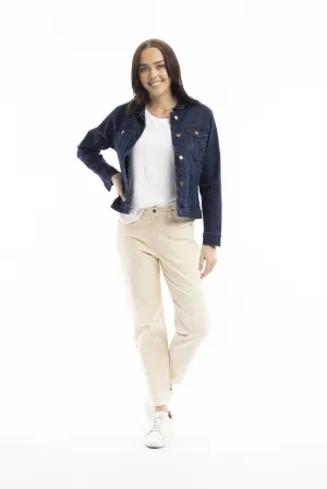 Ecru Solid Cord Jeans