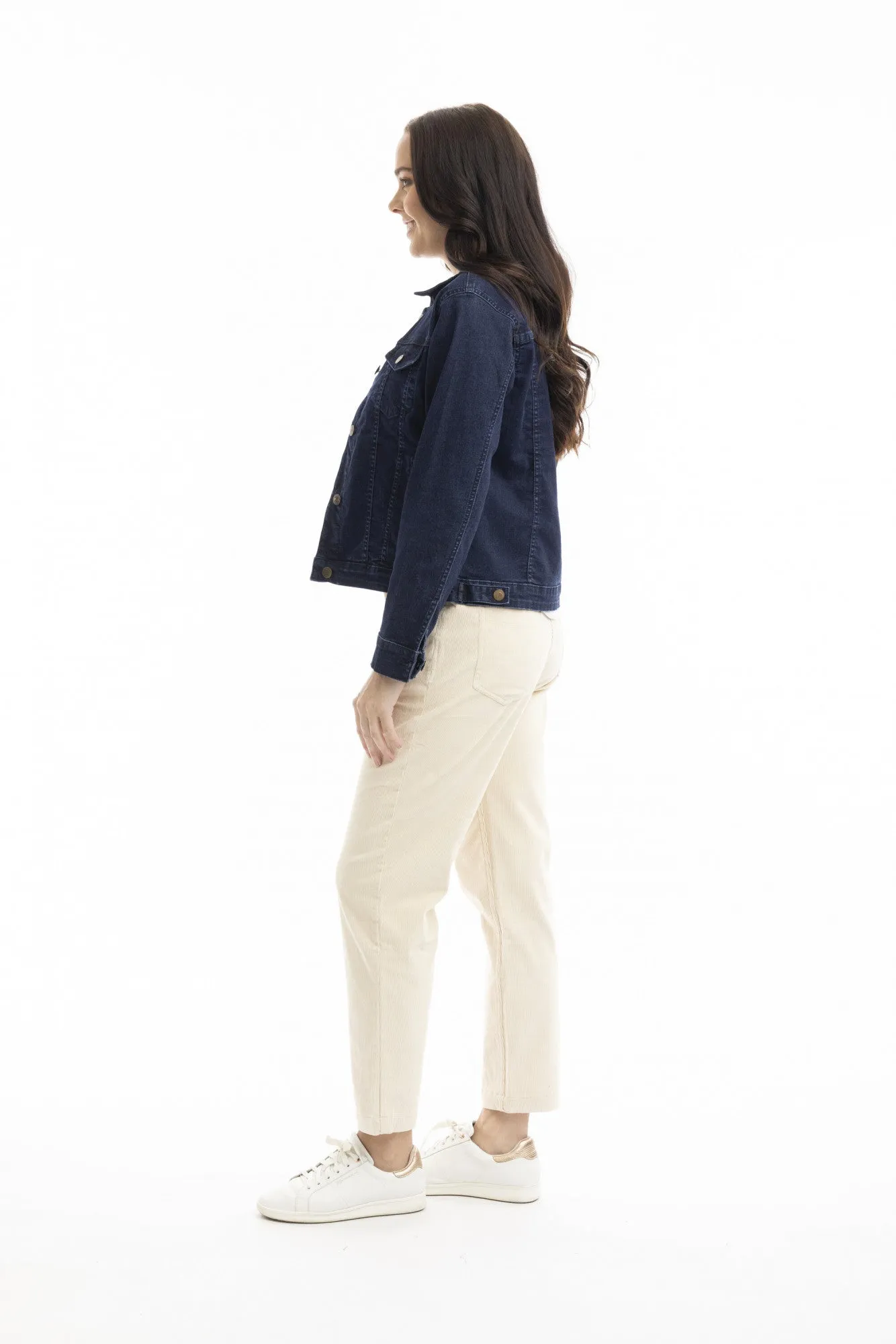 Ecru Solid Cord Jeans