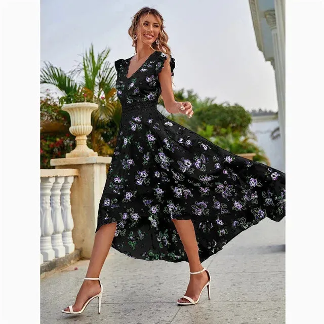 Emilia - Florales Midikleid mit Volants