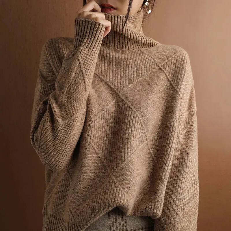 Emma - Pull ample à col roulé
