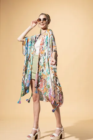 Ethnique Jacquard Tassel Kimono