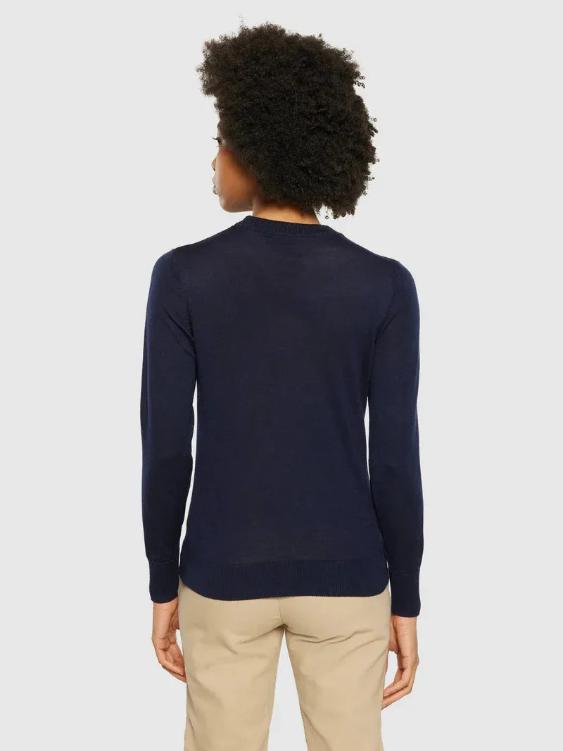 Fine merino crew neck total eclipse (navy)