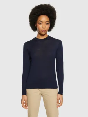 Fine merino crew neck total eclipse (navy)