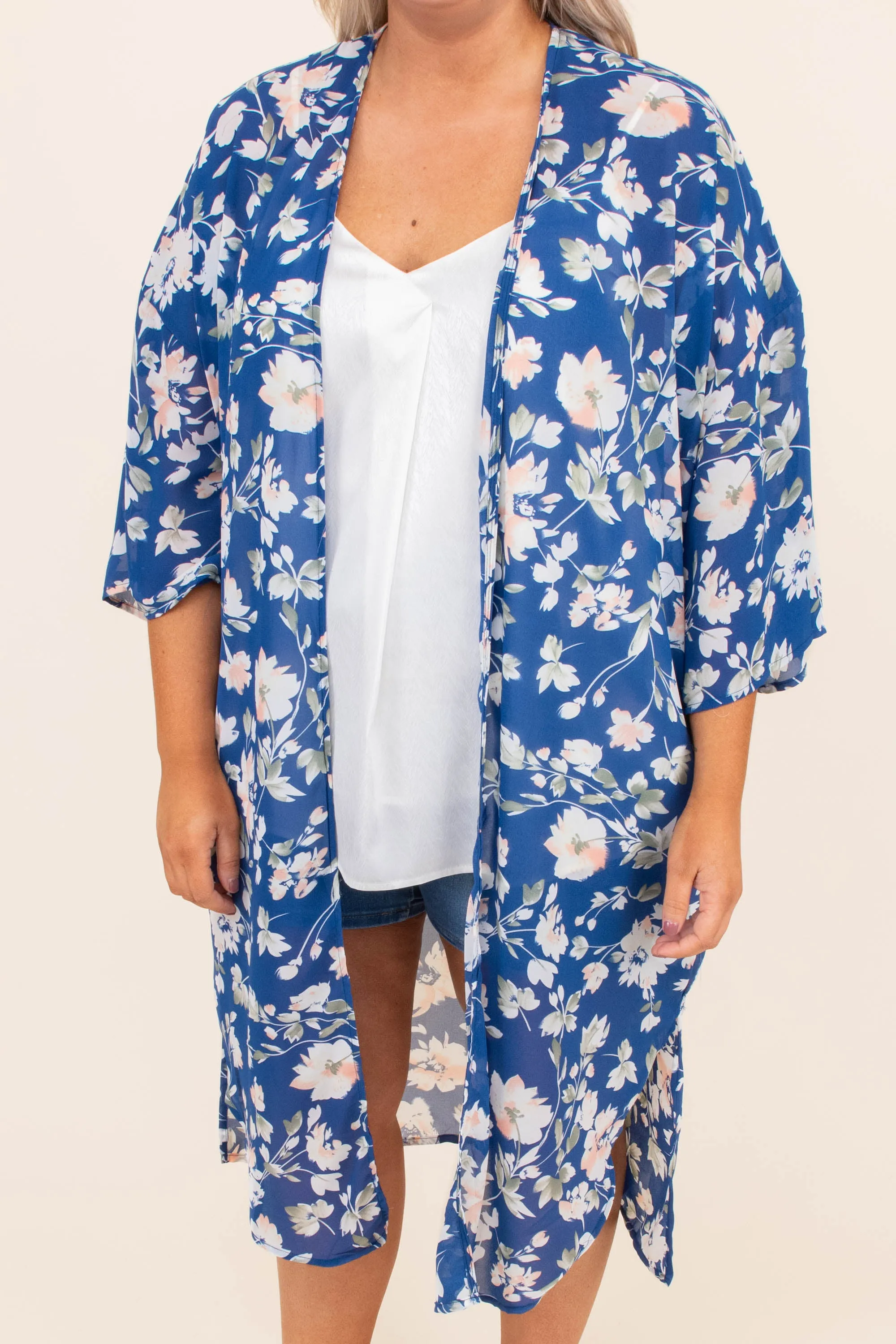 Fire And Rain Kimono, Blue