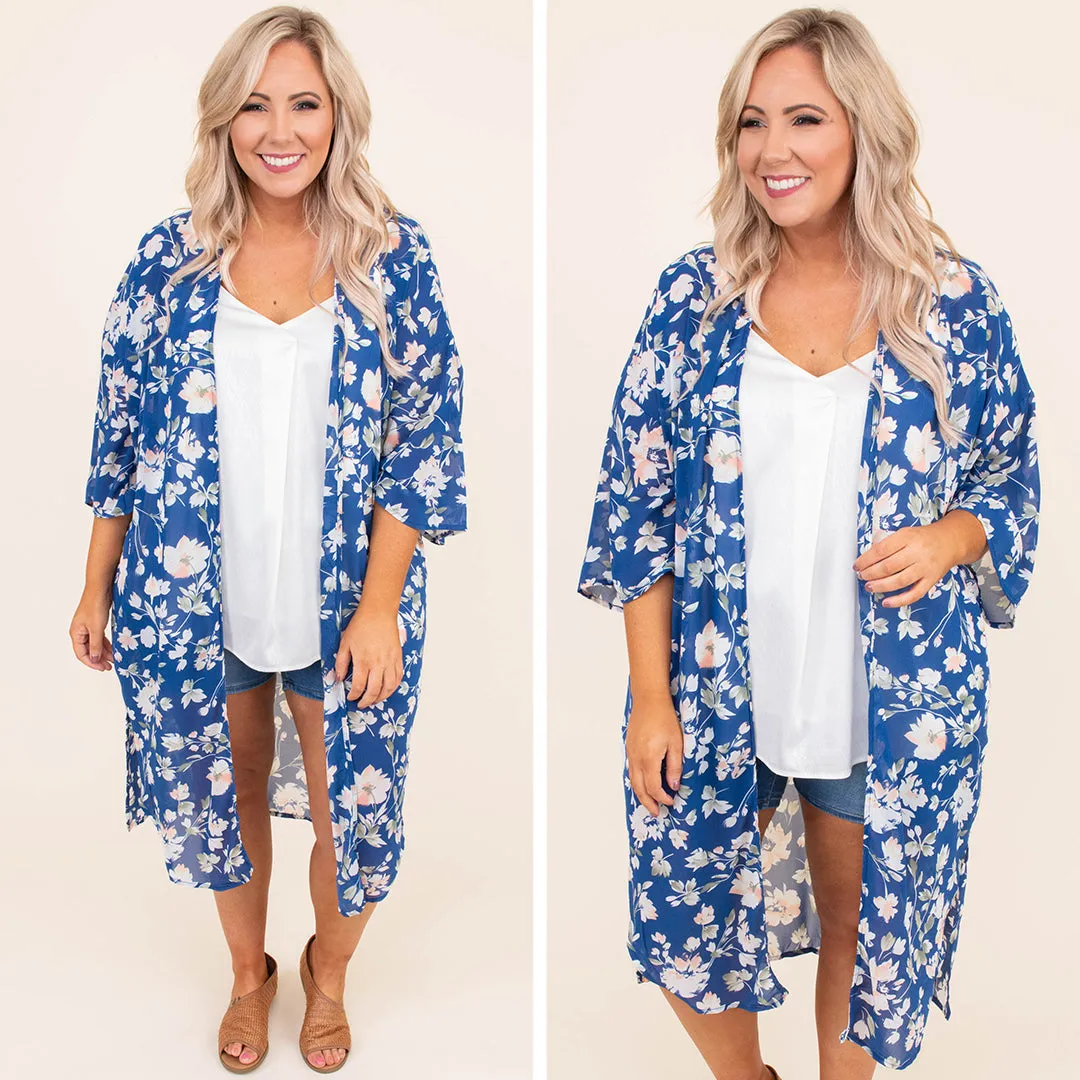Fire And Rain Kimono, Blue