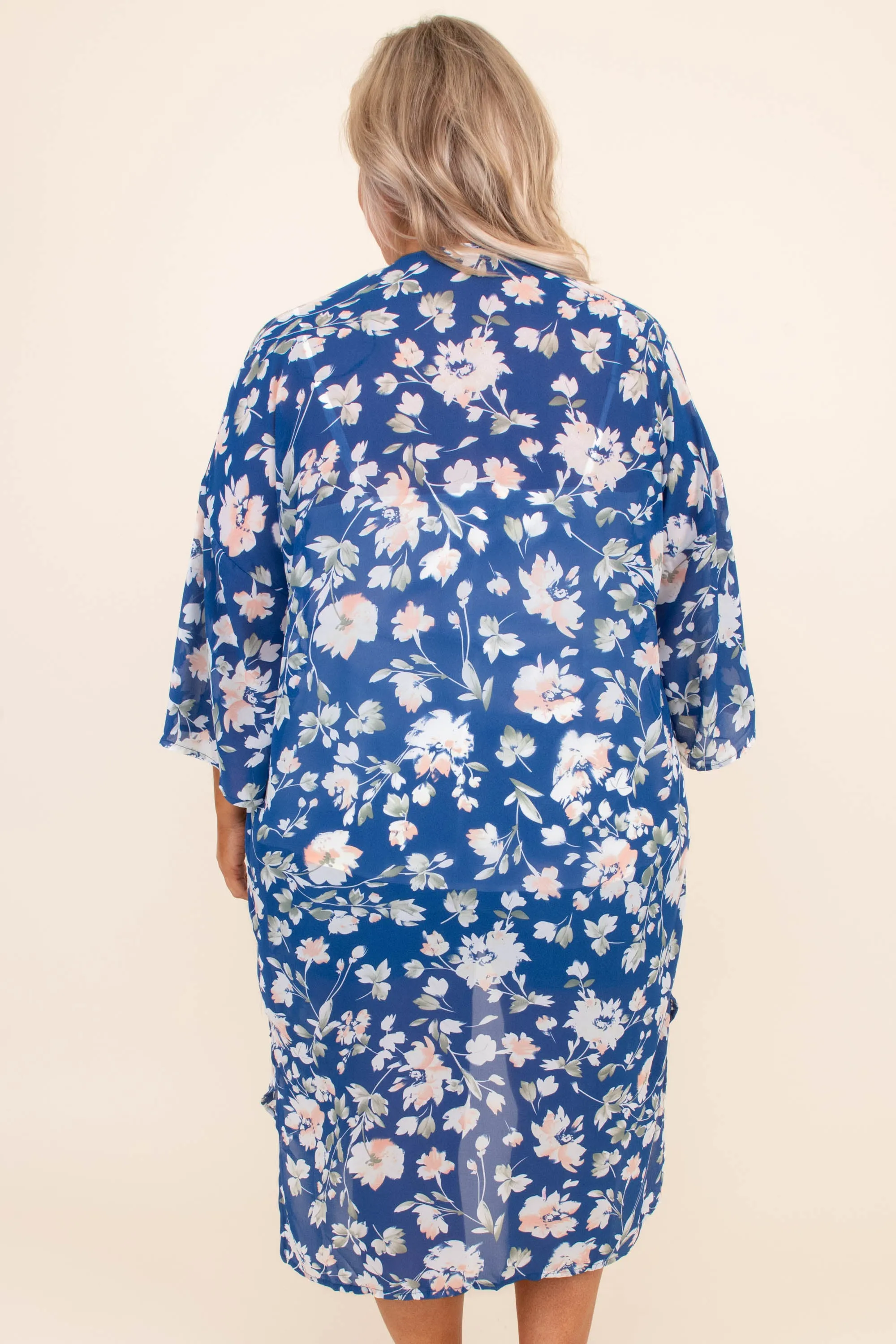 Fire And Rain Kimono, Blue