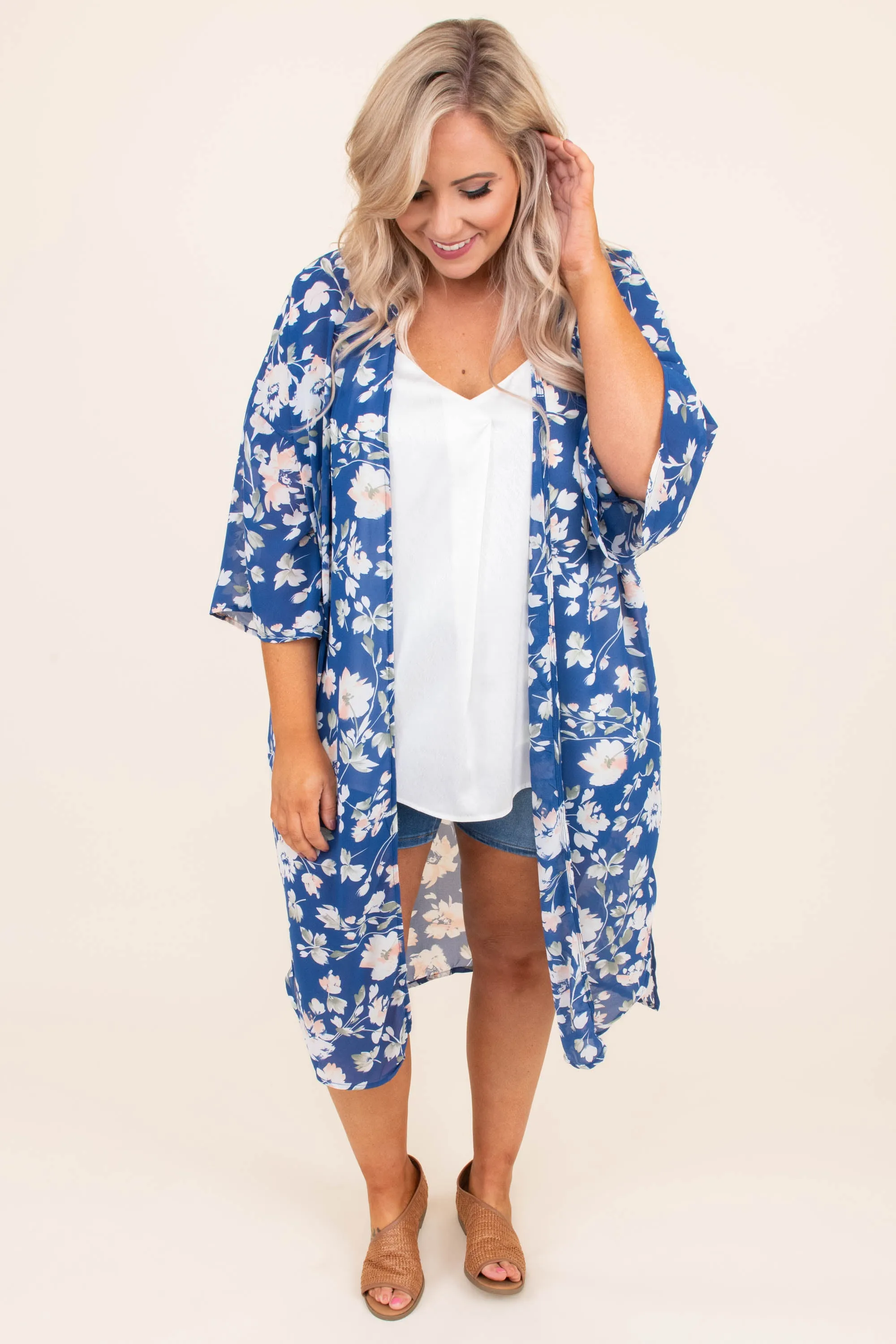 Fire And Rain Kimono, Blue