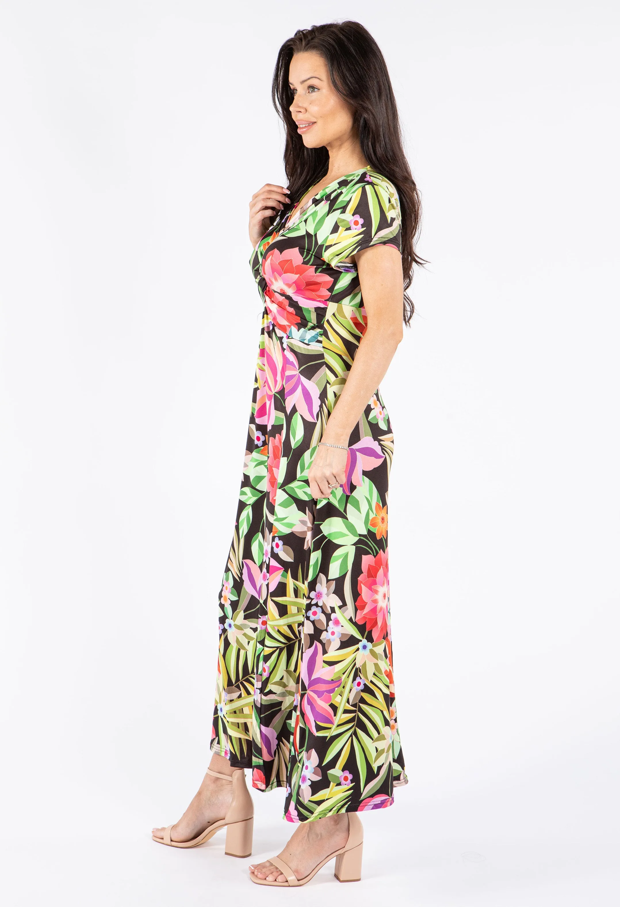 Floral Print Front Knot Dress