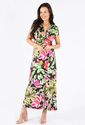 Floral Print Front Knot Dress