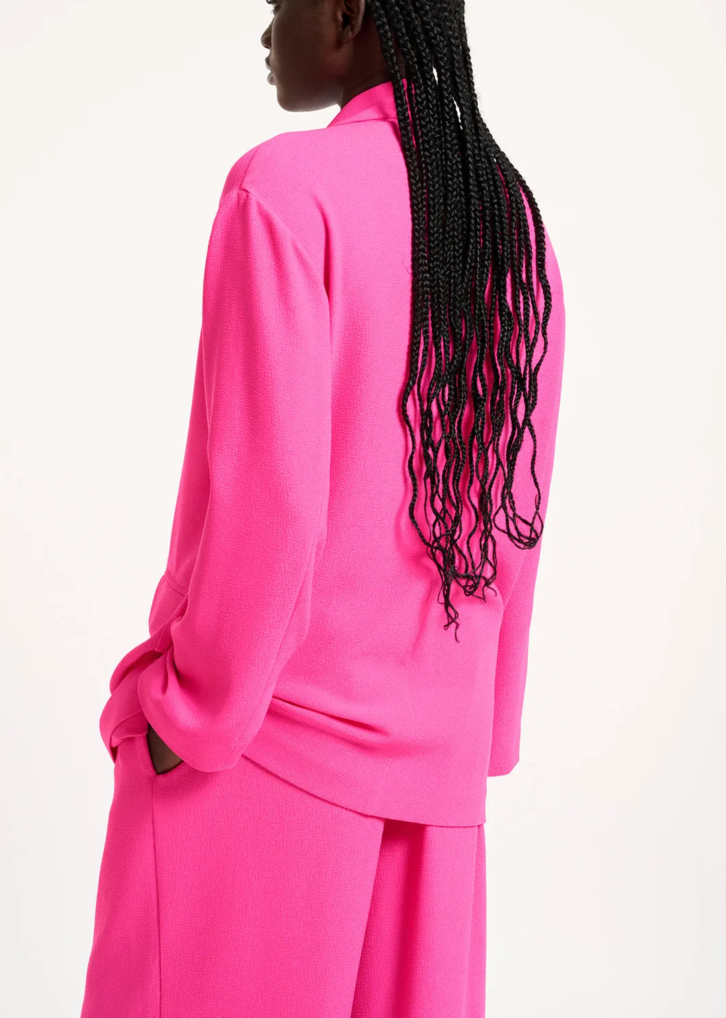 Fuchsia double-breasted blazer