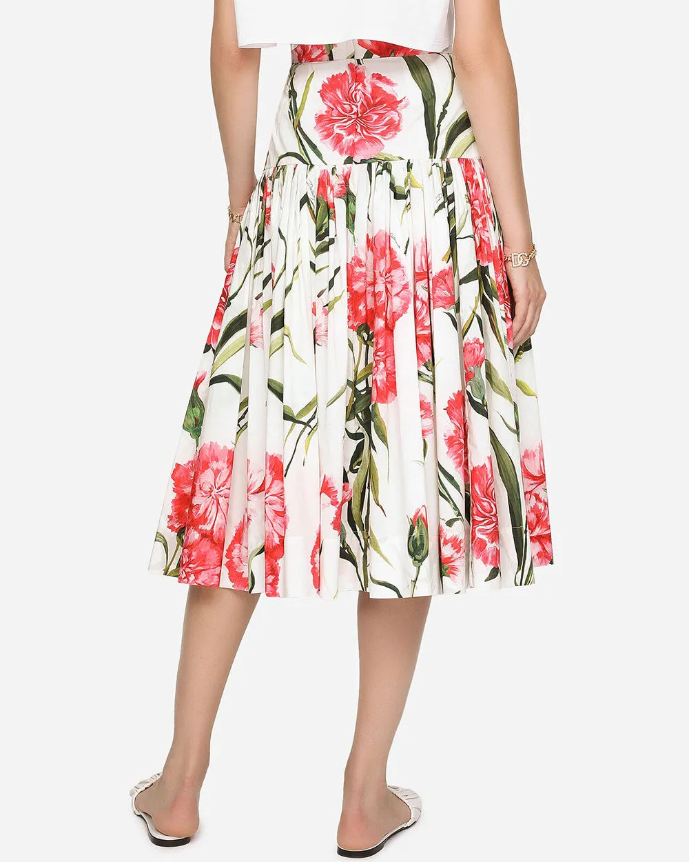 Garofani Floral Print Midi Skirt