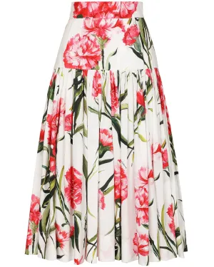Garofani Floral Print Midi Skirt