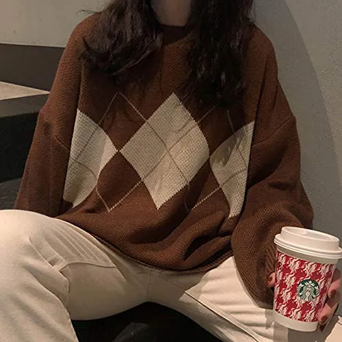 Geometric Argyle Sweater