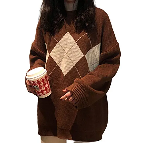 Geometric Argyle Sweater
