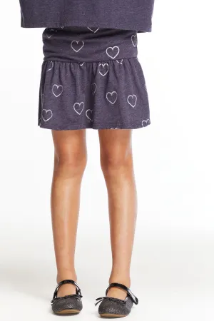 Glitter Hearts Girls Peplum Skirt