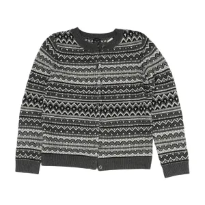 Gray Argyle Cardigan Sweater