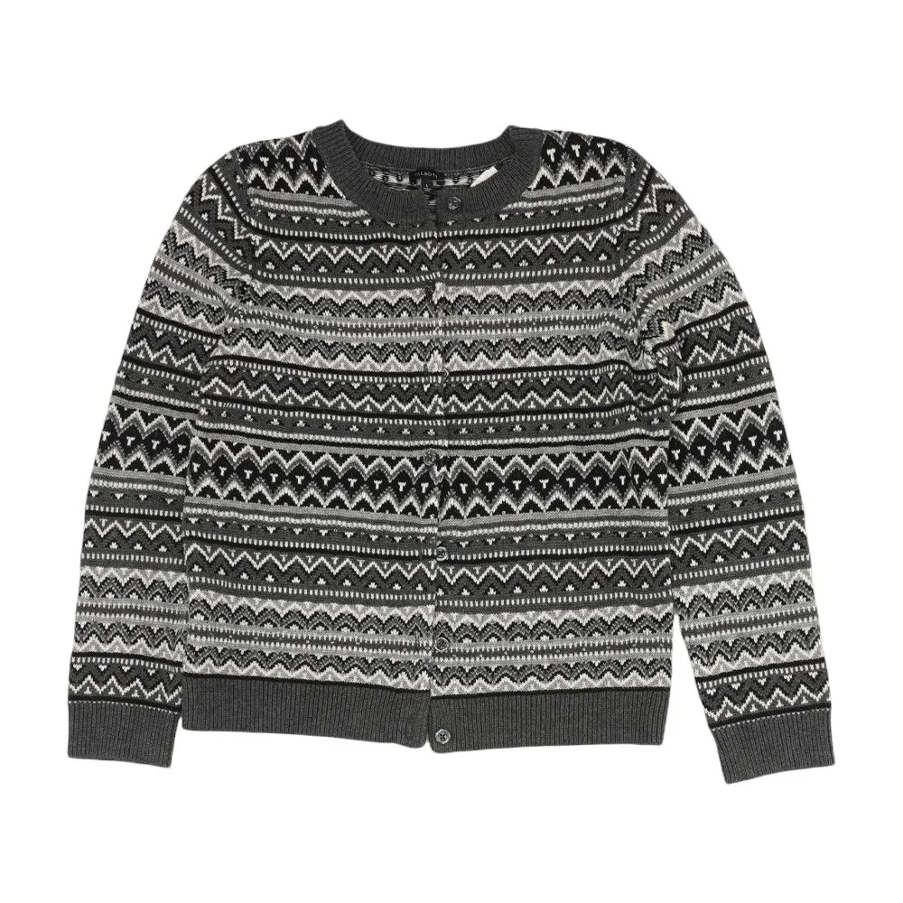 Gray Argyle Cardigan Sweater