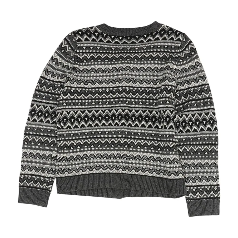 Gray Argyle Cardigan Sweater