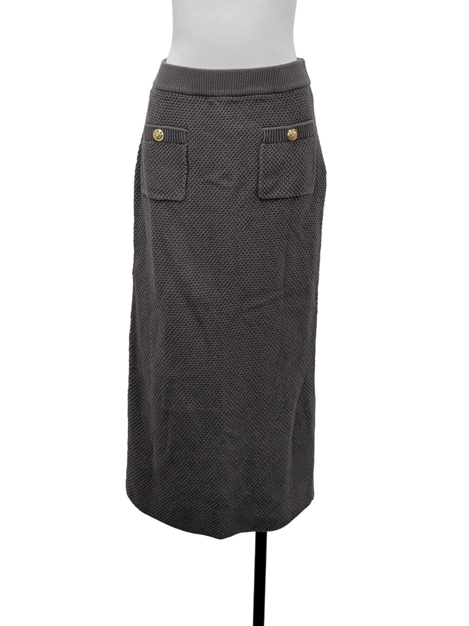 Grey Knitted Long Skirt