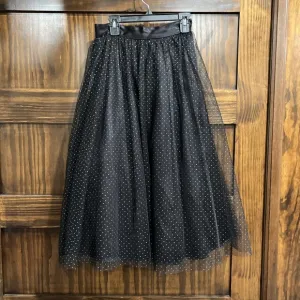 Gunne Sax Skirt Women 5 Vintage Black Tulle Midi Classy Classic Core
