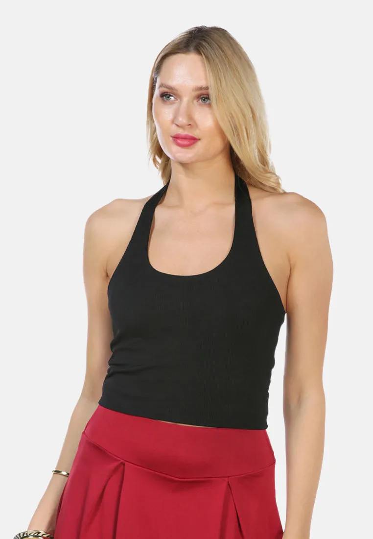 Halter Neck Knitted Top By Ruw