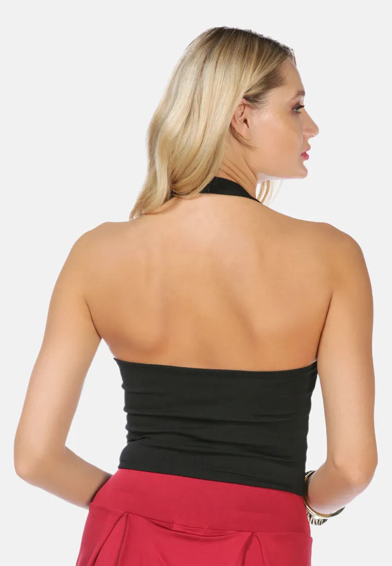 Halter Neck Knitted Top By Ruw